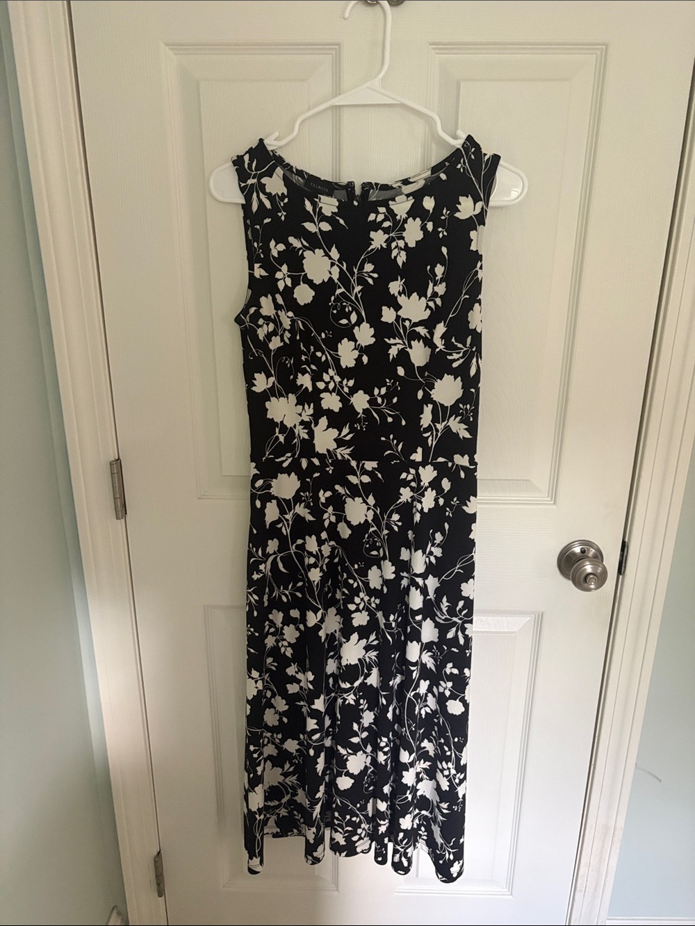Talbots Black and White Floral Maxi Dress